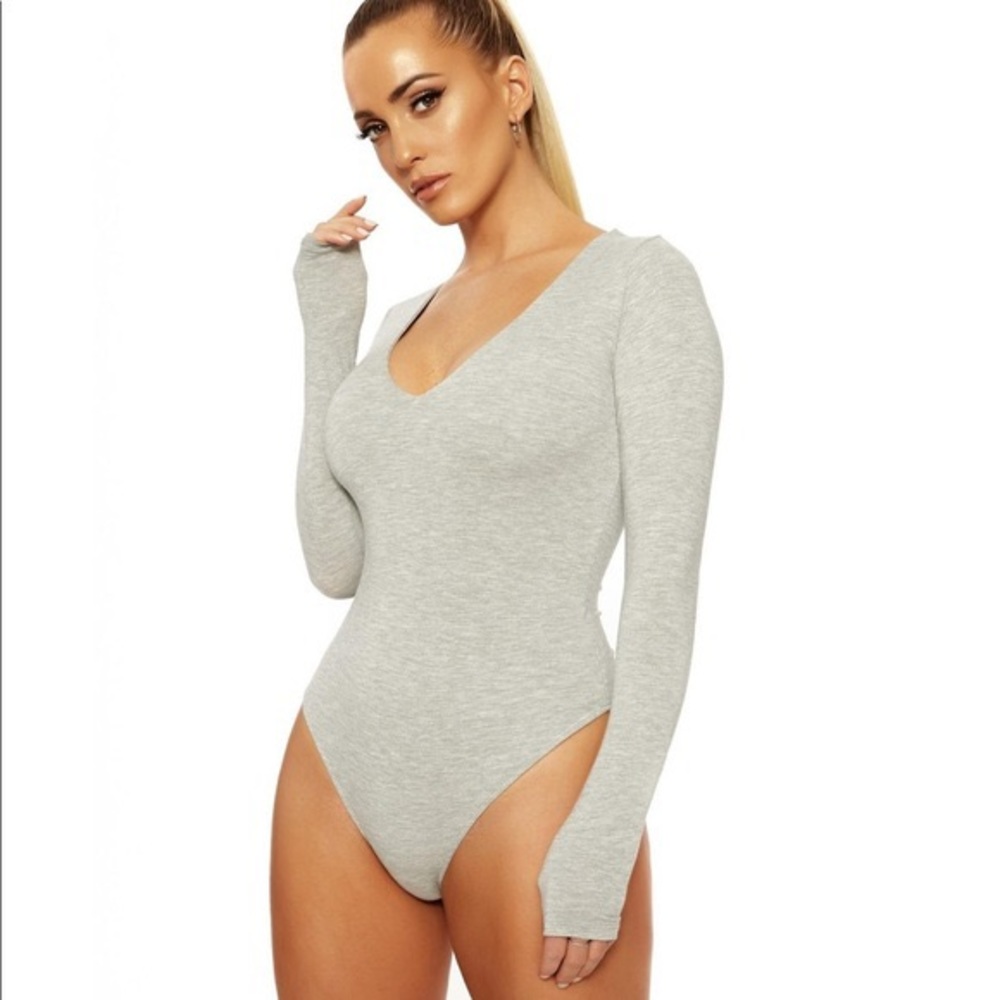 Naked wardrobe light grey bodysuit
